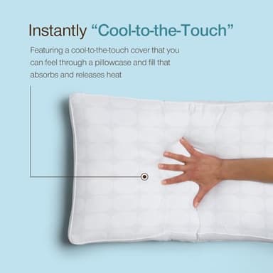 Coop Home Goods Essence Cooling Down Alternative Pillows Set of 2, Queen Size Adjustable Cooling Pillow for Hot Sleepers, Cool-Touch Luxury Hotel Pillows for Stomach, Back, or Side Sleepers 27x17 - Image 5