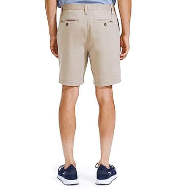 Nautica Men's Classic Fit Flat Front Stretch Solid Chino 8.5" Deck Shorts, True Khaki, 36W - Image 2