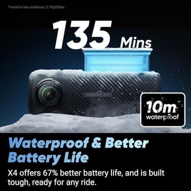 Insta360 X4 Motorcycle Bundle- 8K Waterproof 360 Action Camera, 4K Wide-Angle Video, Invisible Selfie Stick, Removable Lens Guards, 135 Min Battery Life, AI Editing, Stabilization, for Sports, Travel - Image 7