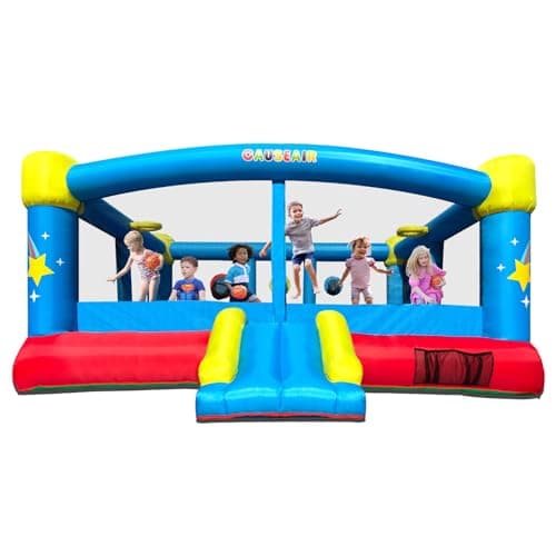 Causeair Big Inflatable Bounce House for Party Fun,15ft x 14.8ft,Double Basketball Hoop,Throw Ball Game,Reinforced PVC Bounce Floor,Jumping Bouncy Castle Holds 6 Kids - Image 1