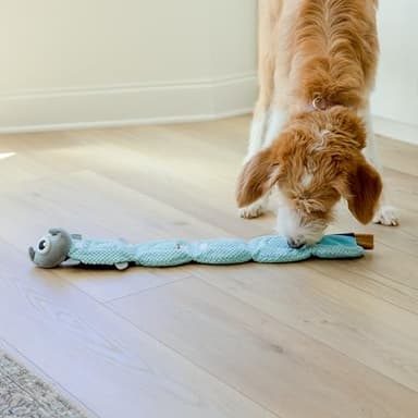 everyday joy Crinkle Dog Toy Plush Toy - Long Tug-of-War Squeaky Dog Toy Boredom Buster Toys with Snack Pockets - Mentally Stimulating Toys for Dogs Small, Medium, Large - Rhino (Rhino) - Image 7