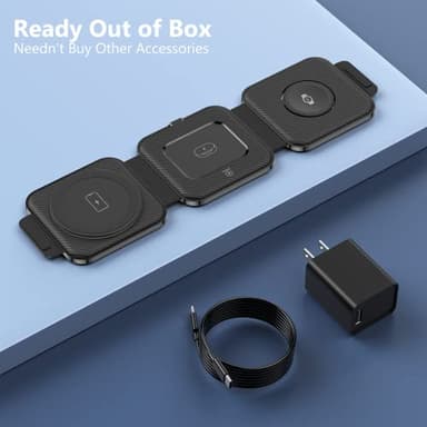 Travel Charger for Samsung Multi Devices, Foldable 3 in 1 Wireless Charging Station Fast Charging Stand/Pad Compatible for Samsung Galaxy S25/S24/S23/S22/S21/Note20 Galaxy Watch8/7/6/5/4/Galaxy Buds4 - Image 7
