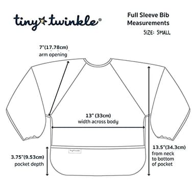 Tiny Twinkle Mess Proof Baby Bibs, 2pk Waterproof Smock Baby Bibs for Eating, Machine Washable Long Sleeve Bibs, Baby Led Weaning, Toddler Bibs, BLW Supplies (Slate Olive, Small 6-24 Months) - Image 3