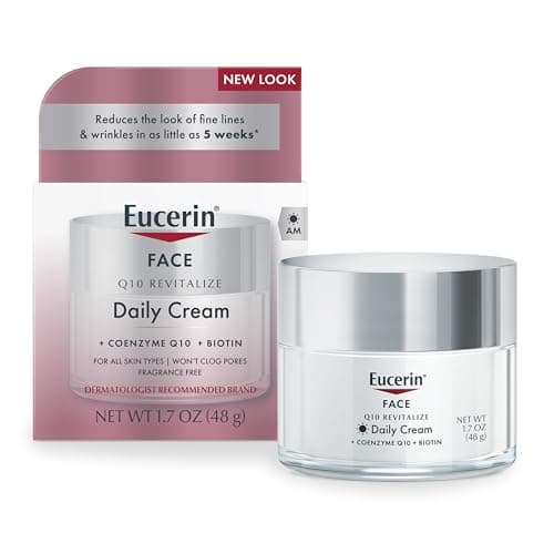 Eucerin Q10 Anti-Wrinkle Face Cream, Unscented Face Cream for Sensitive Skin, 1.7 Oz Jar - Image 1