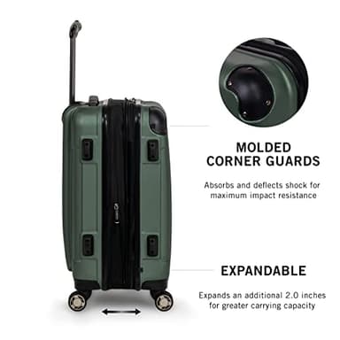 Kenneth Cole REACTION Renegade Luggage Expandable 8-Wheel Spinner Lightweight Hardside Suitcase, Cilantro, 20-inch Carry On - Image 5