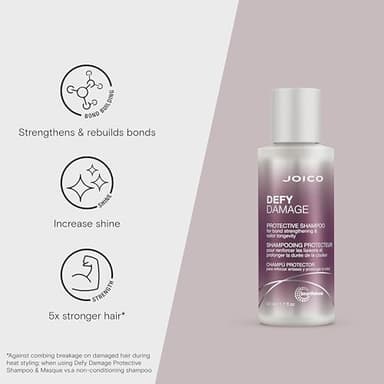 Joico Defy Damage Protective Shampoo | For Color-Treated Hair | Strengthen Bonds & Preserve Hair Color | With Moringa Seed Oil & Arginine | 1.7 Fl Oz - Image 3