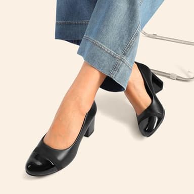 DREAM PAIRS Women's Pumps Low Chunky Block Heel Dress Shoes Closed Round Toe Comfortable Heels,Size 8,Black-Pat,SDPU2462W - Image 8