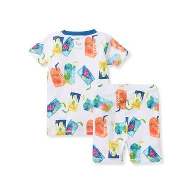 Burt's Bees Baby Baby Boys' Pajamas, Sleeve Tee and Shorts 2-Piece PJ Set, 100% Organic Cotton, Juice Box - Image 2
