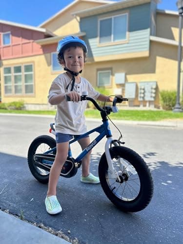RoyalBaby EZ Toddlers Kids Bike, 14 Inch Wheel Bicycle with Quick Release Crank for Beginners Boys Girls Ages 3-5 Years, Easy Learn Biking, Royal Blue - Image 2