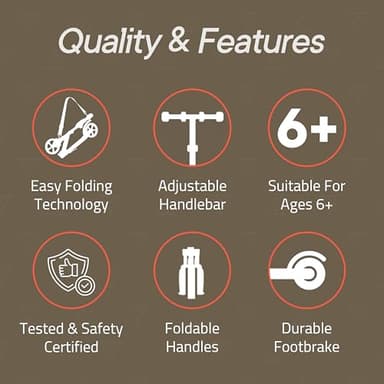 Campior Kick Scooter for Ages 6+, for Kids, Teens, and Adults, Max Load 240 LBS, Foldable, 8-inch Big Wheels for Kids and Adults, with Kickstand, 3 Adjustable Levels, Child Safety Approved, Yellow - Image 5