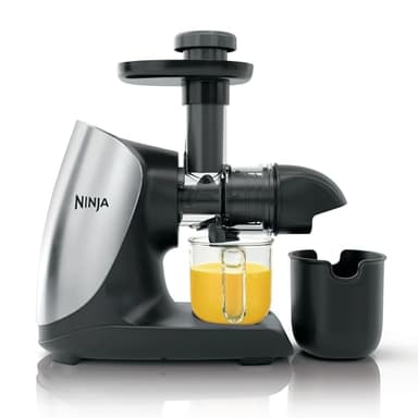 Ninja Cold Press Juicer Pro, Compact 150-Watt Slow Masticating Juicer, Total Pulp Control with Anti-Drip Lever, Dishwasher Safe Parts, High Juice Yield for Fruits & Vegetables, Cloud Silver (Renewed) - Image 1