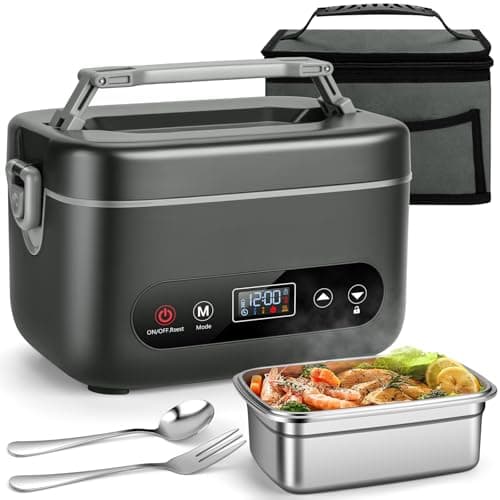 THZDMI 1.2L Cordless Electric Lunch Box – 20000mAh Rechargeable Portable Food Warmer with 5-Sided Heating, Auto Temperature Control, Leakproof & BPA-Free – Perfect for Office, Truck, Outdoors Black - Image 1