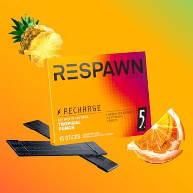 RESPAWN by Razer Chewing Gum - Tropical Punch, Neurogum Energy and Focus Sugar-Free, 15 Count Pack of 10 Bulk Box - Image 4