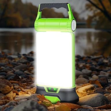 Favourlite Camping Lantern - 1500LM 2COB Rechargeable 180 Rotatable LED Lantern with 4000mAh Phone Charger for Emergency Power Outages & Hiking - Image 1