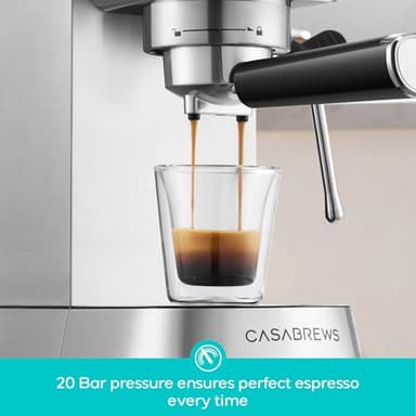 CASABREWS 5418 PRO Espresso Machine 20 Bar, Upgraded Espresso Maker with Powerful Steam Milk Frother, Stainless Steel Coffee Machine with Fast Heating System for Cappuccino, Latte, Silver - Image 5