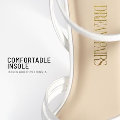 DREAM PAIRS Women's Heels Chunky Block Strappy Square Open Toe Ankle Buckle Heeled Sandals Wedding Party Dress Shoes Indie,Size 7,White,SDHS2428W - Image 3