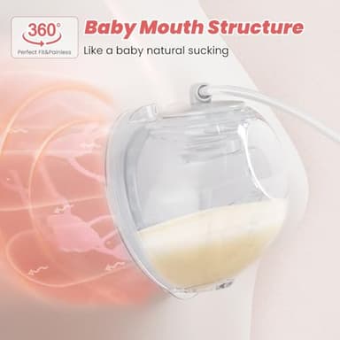 Saglve Breast Pump Hands Free,Wearable Breast Pumps Portable,Electric Breastfeeding Milk Pump with 4 Modes&12 Levels,300mmHg Comfortable Suction,Discreet&Leak-Proof Design-27mm Shield,21/24mm Flange - Image 2