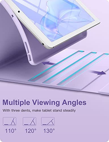 Hamile for iPad 9th Generation Case with Keyboard 10.2 Inch - Backlit Wireless Detachable Folio Keyboard Cover with Pencil Holder for iPad 8th Gen/7th Gen/iPad Pro 10.5"/iPad Air 3rd Gen (Purple) - Image 5