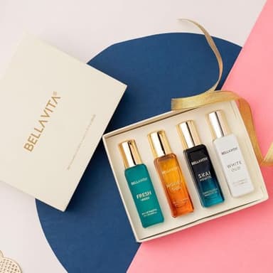 BellaVita Luxury Unisex Cologne Gift Set (4x20ml) | Fragrances Includes Honey OUD, SKAI, FRESH & White OUD | Travel Size Mini Perfumes & Spicy Vanilla Perfume Oil | Unisex Perfume for Women & Men - Image 8
