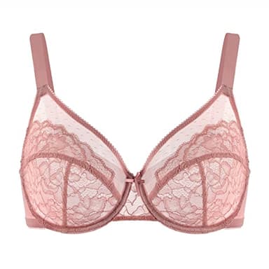 HSIA Minimizer Bras for Women Full Coverage,Unlined Bras with Underwire, Unpadded Sexy Plus Size Lace Bra for Large Breast Women Light Coral - Image 3