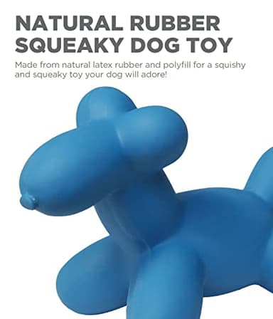 Outward Hound by Charming Pet Latex Rubber Balloon Squeaky Dog Toy, Blue, Large - Image 3