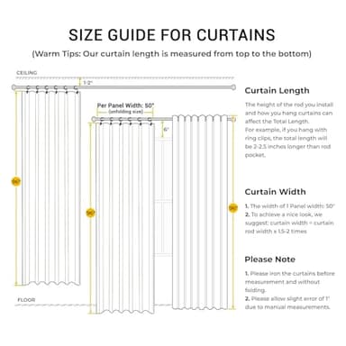INOVADAY 100% Blackout Curtains for Bedroom, Black Out Curtains 96 Inch Long, Clip Rings Linen Blackout Drapes, Thermal Insulated Room Darkening for Living Room, 2 Panels - Beige,W50xL96 - Image 8