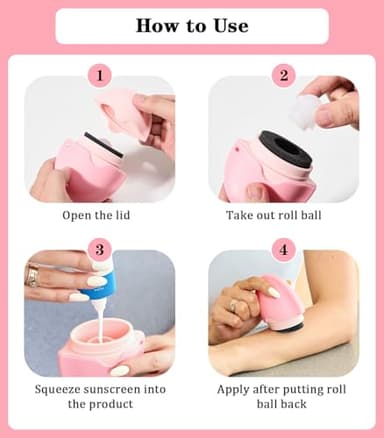 Sunscreen Applicator - Portable- Roll on Sponge Applicator for Sunscreen, Sunblock Buddy Brush Set with Protective Caps For Kids, Adults & Families - Perfect Size for Travel - Image 9