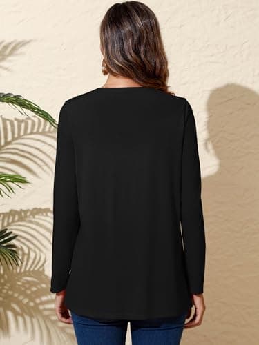 Ylhystrical Lightweight Cardigan for Women Drape Shrugs Black Small Open Front Long Sleeve Lightweight Casual Soft Jacket Drape Cover Ups Spring Summer Shawl Kimono Wraps - Image 5