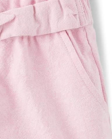 Gymboree,and Toddler Tie Front Linen Shorts,Simple Pink,5T - Image 3