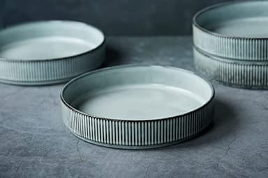 famiware Star 8.25" Pasta Bowls, Large Dinner Bowls Set of 4, Salad Bowl Plates, Shallow Bowls for Eating, Smoky Blue - Image 7