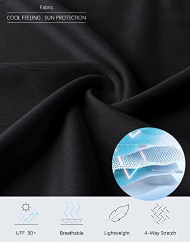 Men's Polo Shirt Long Sleeve Golf Shirts Lightweight UPF 50+ Sun Protection Cool Shirts for Men Work Fishing Outdoor(Black, M) - Image 3