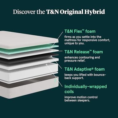 Tuft & Needle Original Hybrid Medium Queen Mattress, Adaptive Foam, Individually-Wrapped Coils, Cooling Pressure Relief, 100 Night Trial, Fiberglass-Free, CertiPUR-US, 10-Year Limited Warranty - Image 3