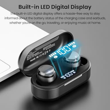 TOZO T12 Wireless Earbuds Bluetooth 5.3 Headphones, Call ENC Noise Cancelling Mic, 55Hrs Playtime App Customize EQ IPX8 Waterproof LED Digital Display Premium Sound Headset - Image 2