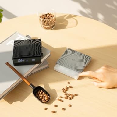 TIMEMORE Basic Mini Coffee Scale, Multifunction Electronic Espresso Scale, Weigh Digital Drip Cone Scale with Timer, Ultra Thin and LightMini Digital Food Kitchen Scale for Baking, Cooking - White - Image 4