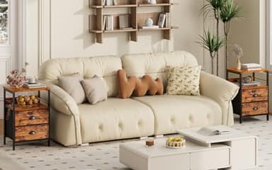 Furologee Nightstands Set 2, Bedside Table with 2 Fabric Drawers, End Table with Hooks and Shelf, for Bedroom/Living Room/Study/Hallway/Brown - Image 4