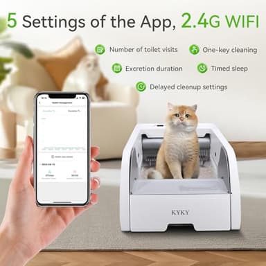 S6 Self Cleaning Litter Box, Upgraded Automatic Cat Litter Box Self Cleaning That Can Use Clumping Cat Litter, Open Design with Cats Taking to It Immediately, Anti Pinch and Odorless - Image 6