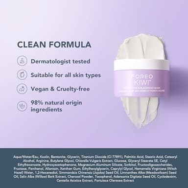 FOREO KIWI Active Pore & Blackhead Mask, 3.5 oz - Blackhead Remover - Clay Mask & moisturizing Jojoba Oil - Pore Minimizer - Skin Purifying & Detox Face Mask - Vegan & Cruelty-free - All Skin Types - Image 7