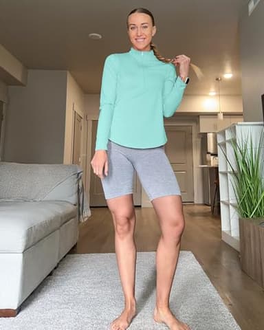 G4Free Long Sleeve Rash Guard for Women Quick Dry Golf Sun Shirt UPF 50+ UV Protection 1/4 Zip Pullover Hiking Running Workout Tops (Light Blue,XL) - Image 4