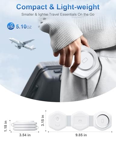 3 in 1 Wireless Charging Station for Apple Multiple Devices, Foldable Magnetic Fast Travel Charger, Compatible with MagSafe iPhone 16 15 14 13 12 Apple Watch & AirPod, Gift for Women - Image 2