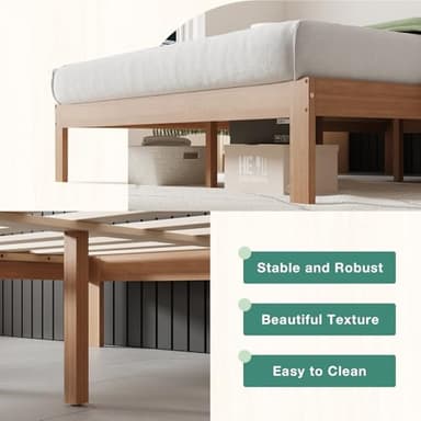 Novilla 12 Inch Wooden Full Size Bed Frame, Classic Solid Wood Platform Bed Frame Full Size, Sturdy Wood Slat Support, No Box Spring Needed, Easy Assembly - Image 6