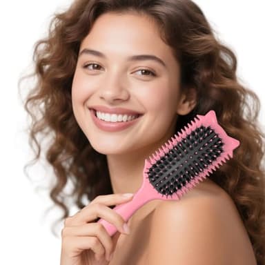 Curl Defining Brush, Curly Hair Brush for Curls Waves & Coils, Define, Volumize, Detangle Women Girls Curls, Reduce Hair Pulling Frizz, Fun Cat-Head Design, Pink, 1PCS - Image 7