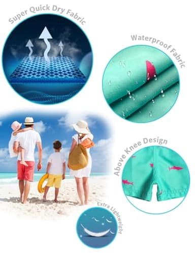 maamgic Boys Swim Trunks Toddler Swim Shorts Little Boys Bathing Suit Swimsuit Toddler Boy Swimwear,Shark SkyBlue,3 T - Image 3