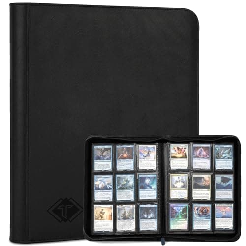 TiopLior Zip MTG Card Binder with 432 Side Loading Pocket - fits TCG Baseball Football Sports Cards - Easy to Insert Collection Binder - Black - Image 1