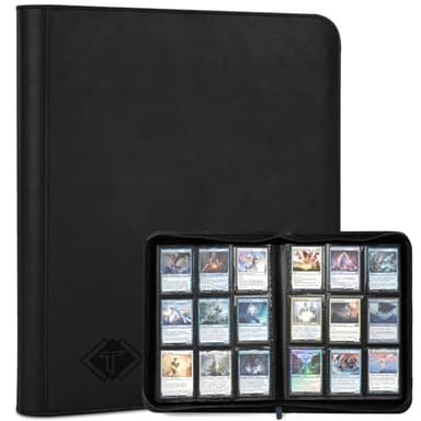 TiopLior Zip MTG Card Binder with 432 Side Loading Pocket - fits TCG Baseball Football Sports Cards - Easy to Insert Collection Binder - Black - Image 1