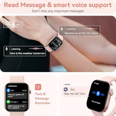aeac Smart Watch for Women Men iPhone & Android,1.99" AMOLED Screen 3ATM Waterproof Fitness Watch with Answer/Make Call AI Voice,24H-Heart Rate/SpO2/BP Monitor,120+ Sports Modes (Pink, 1.99) - Image 3