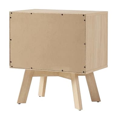Walker Edison Mid Century Modern 1-Drawer Nightstand Bedroom Storage Drawer and Shelf Bedside End Table, 21 Inch, Coastal Oak - Image 7