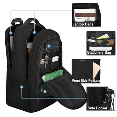 Goloni Multi-functional Travel Backpack, Large Capacity for Men Women Waterproof Business Work Bag, College Laptop Backpack with USB Charging Port, Suitable for 17-inch Computers - Image 4