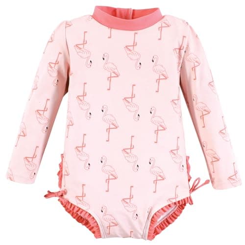 Hudson Baby Baby Girl's Toddler Swimsuit, Pink Flamingo - Image 1