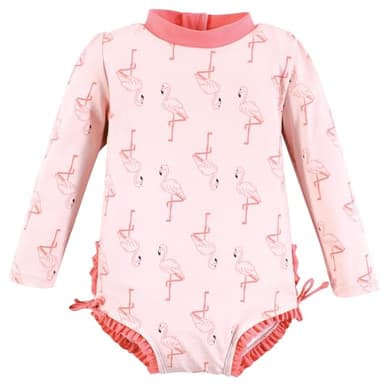 Hudson Baby Baby Girl's Toddler Swimsuit, Pink Flamingo - Image 1