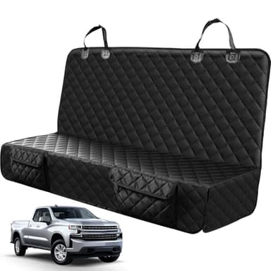 PETICON Dog Car Seat Covers for Ford f150/Ram1500/Nissan Frontier/Toyota Tacoma/GMC Canyon/Silverado, Waterproof Pet Back Seat Cover for Trucks, Scratchproof Nonslip Durable Rear Seat Cover for Dogs - Image 1